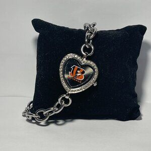 Cincinnati Bengals NFL Heart Stainless-Steel Bracelet Watch by Game Time NEW